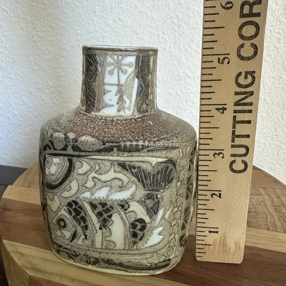 Baca Fajance‎ 719-31207 Fish Vase 5.1 Inch Nils Thorsson for Royal Copenhagen